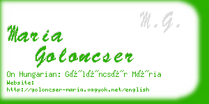 maria goloncser business card